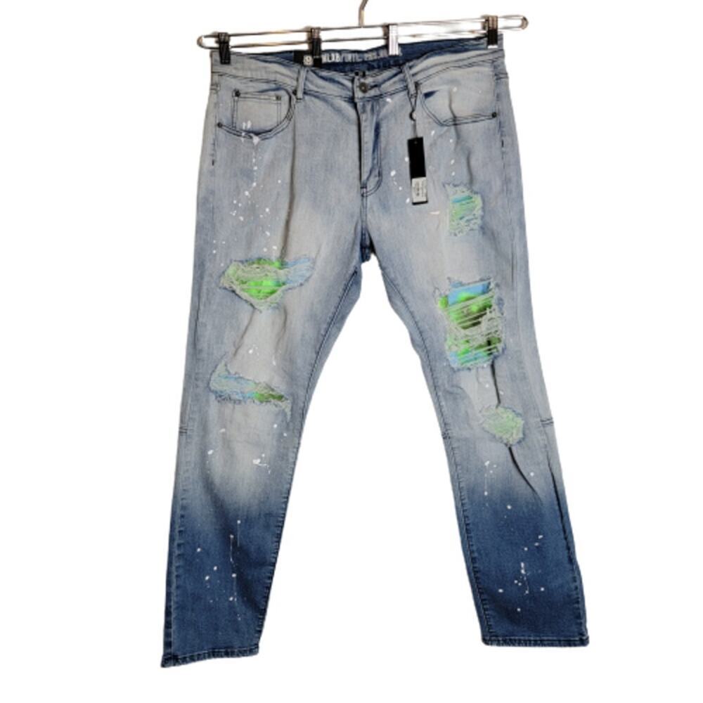 NWT Scene Rave Club Distressed Jeans